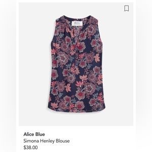 Navy Floral Sleeveless blouse